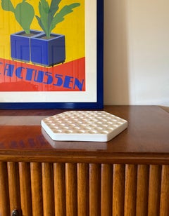 Space age white ceramic plate, Ennio Lucini, Gabbianelli Italy ca. 1970