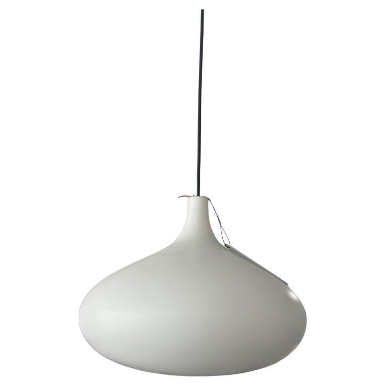 Space Age White Glass Italian Pendant Light