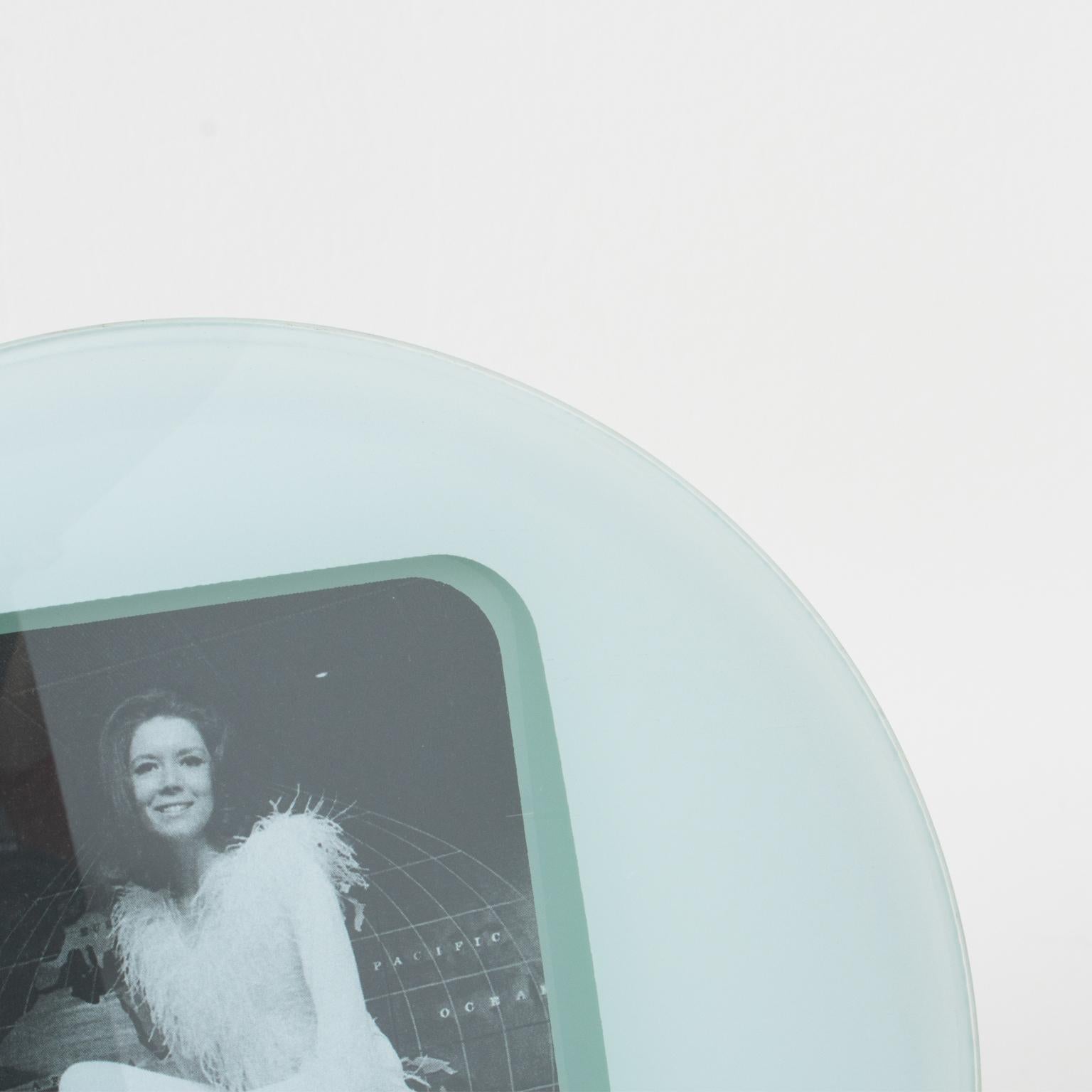Mid-20th Century Space Age White Glass Picture Frame