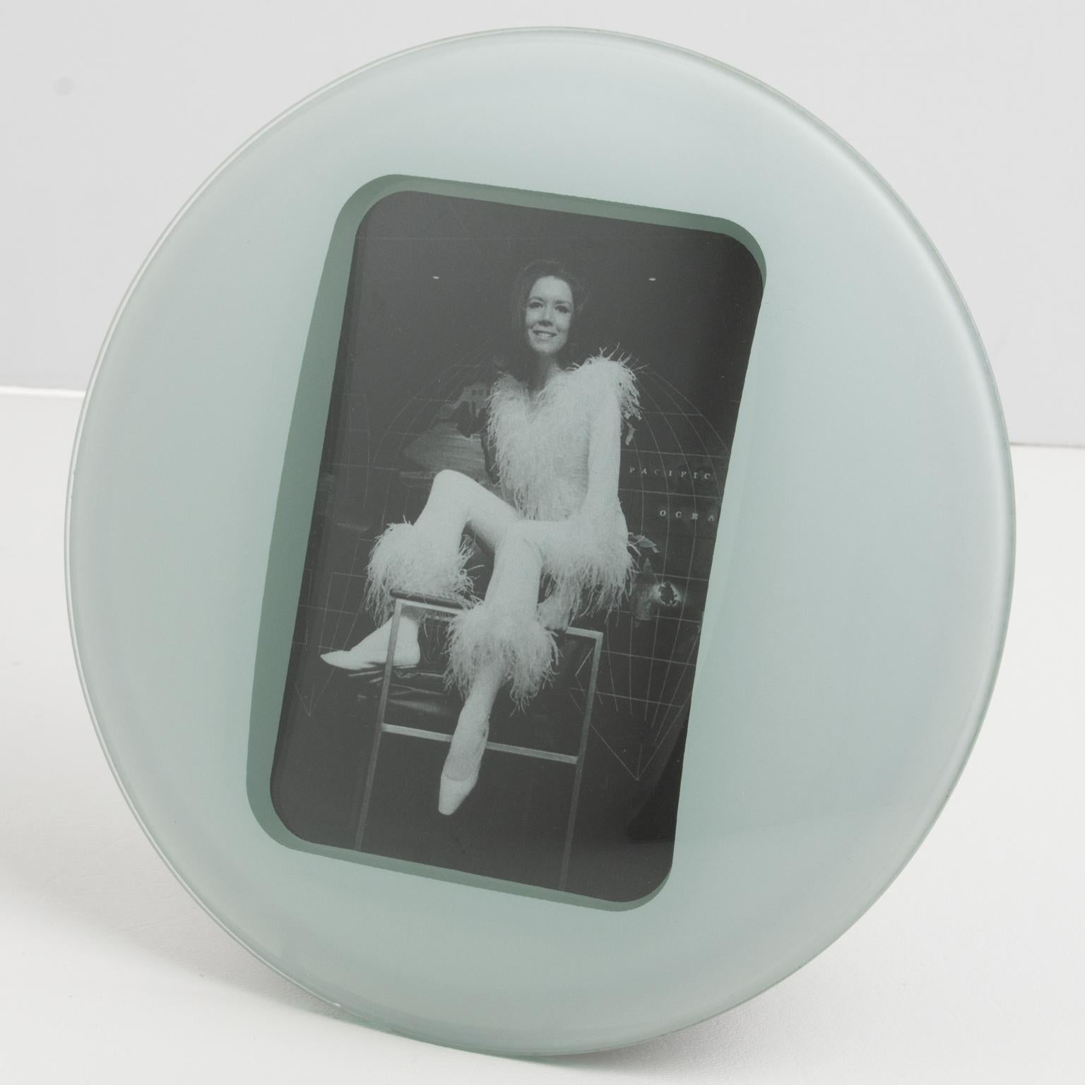 Space Age White Glass Picture Frame 2