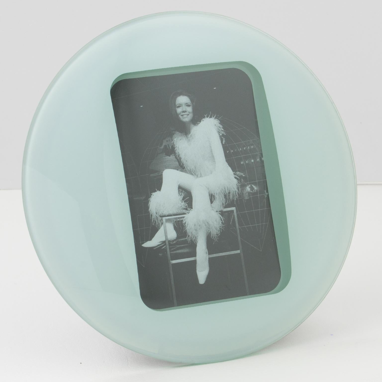 Space Age White Glass Picture Frame 3