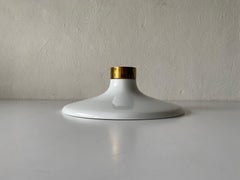 Space Age White Metal Flush Mount Light, 1970s, Italy