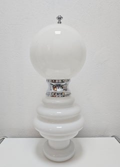 Space Age White Table or Floor Lamp by Carlo Nason for Mazzega, Italy 1970s