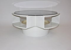 Space Age White Vintage Plastic Coffee Table or Sofa Table 1960s
