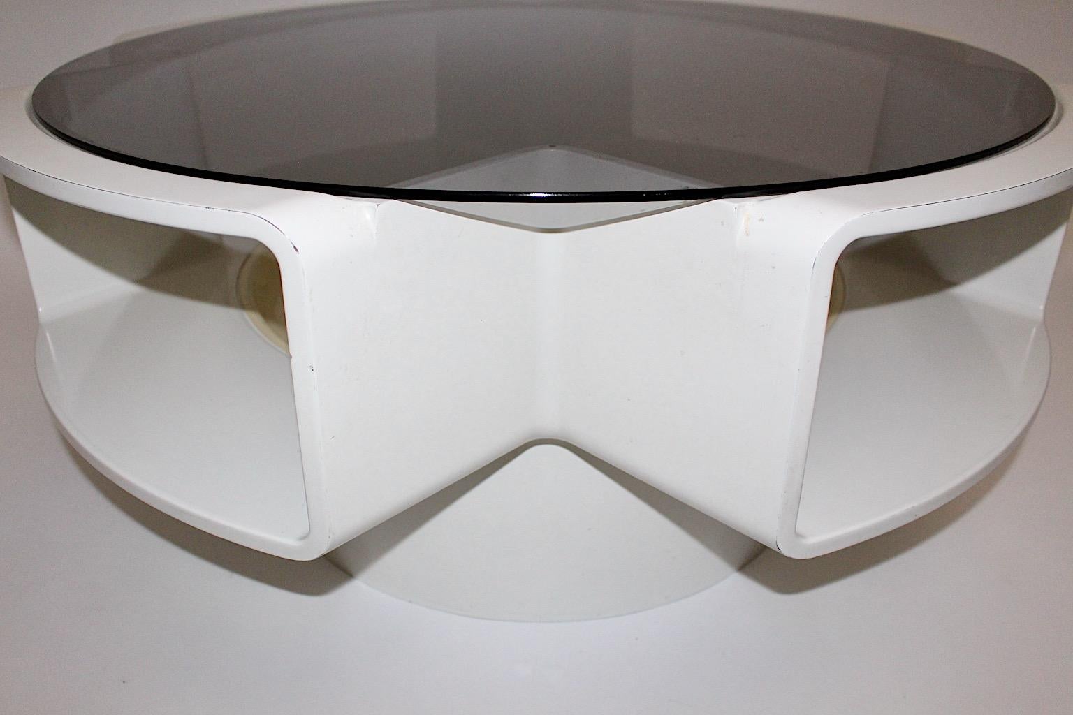 Space Age White Vintage Plastic Coffee Table or Sofa Table 1960s For Sale 1