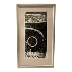 Vintage Space Age Wood Block Print "Away From the Earth" 2/20 by Chin Sung 'Xin Song'