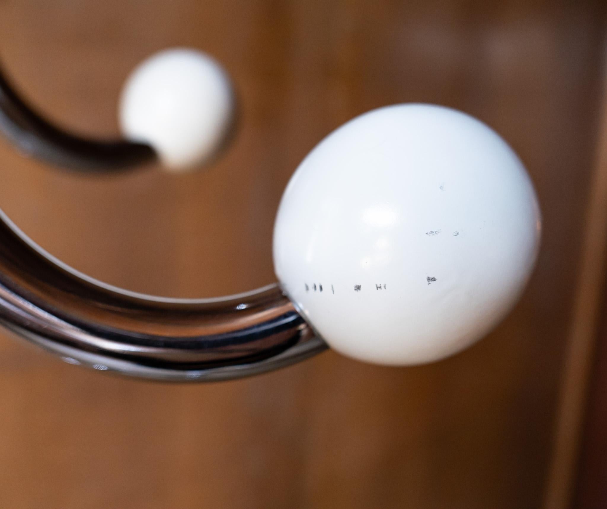 Space Age XL Coat Rack, Chrome Plated, White Spheres, Italy, 1970s 2
