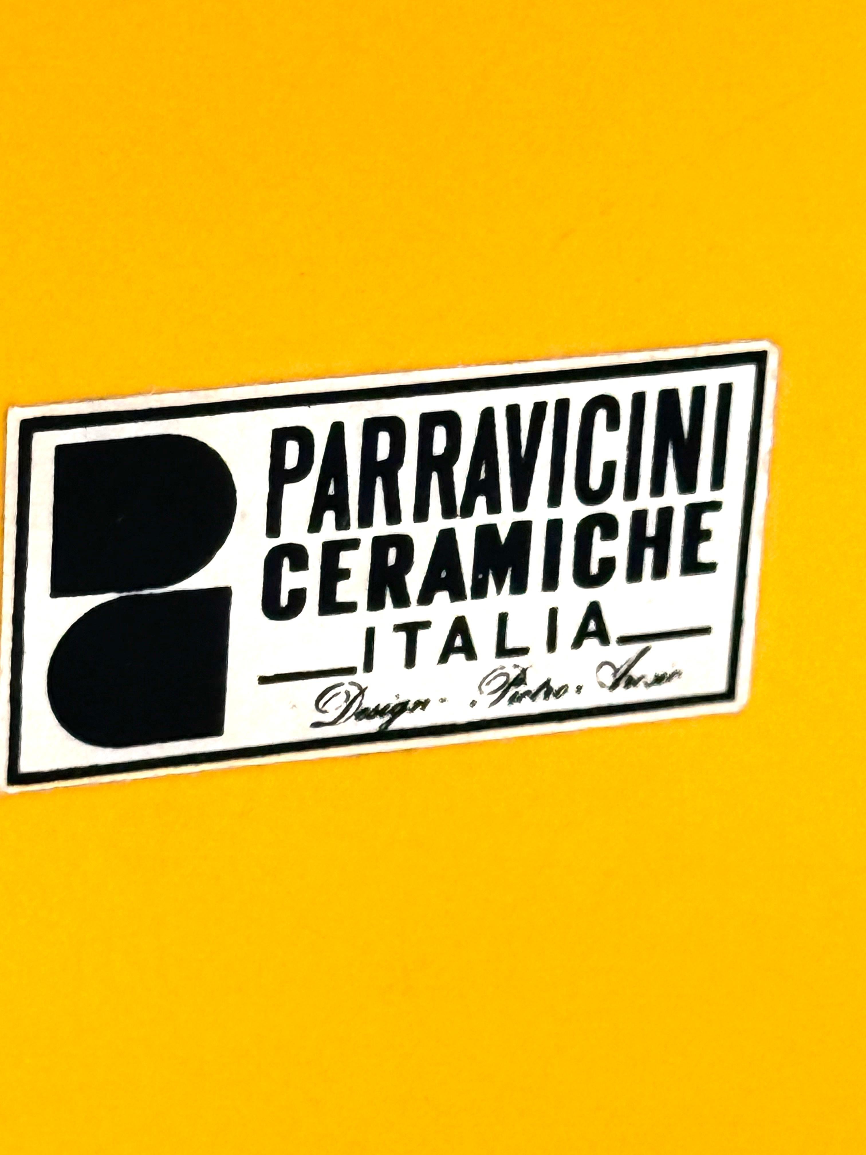 Vase en céramique jaune de l'ère spatiale, Pietro Arosio, Parravicini Italie vers 1960 en vente 11