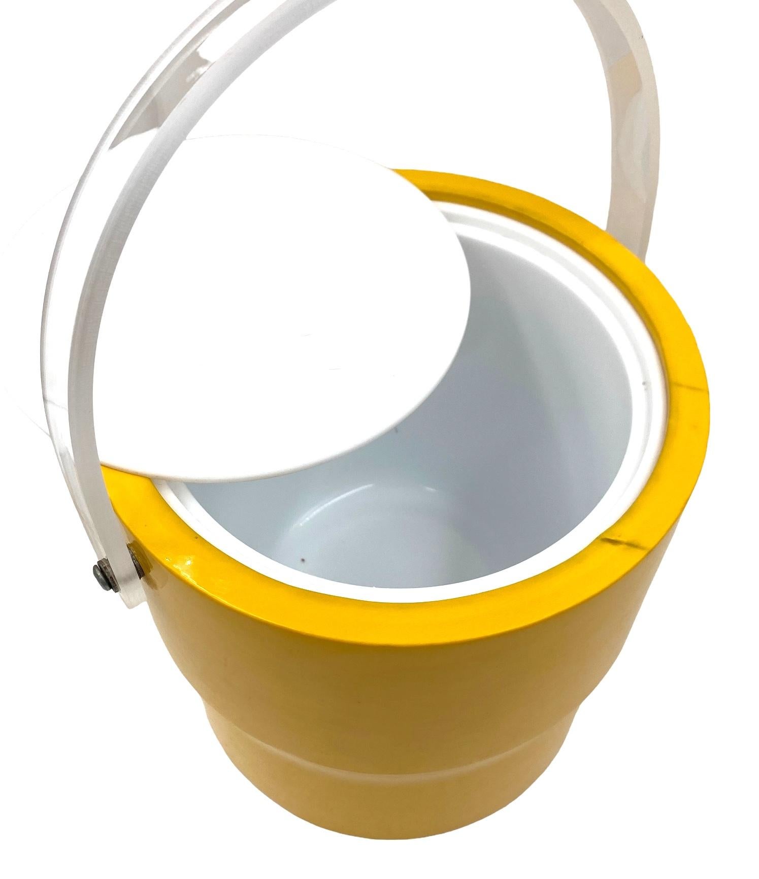 Space age yellow Ice Bucket, Morgans design, USA ca. 1970s 6