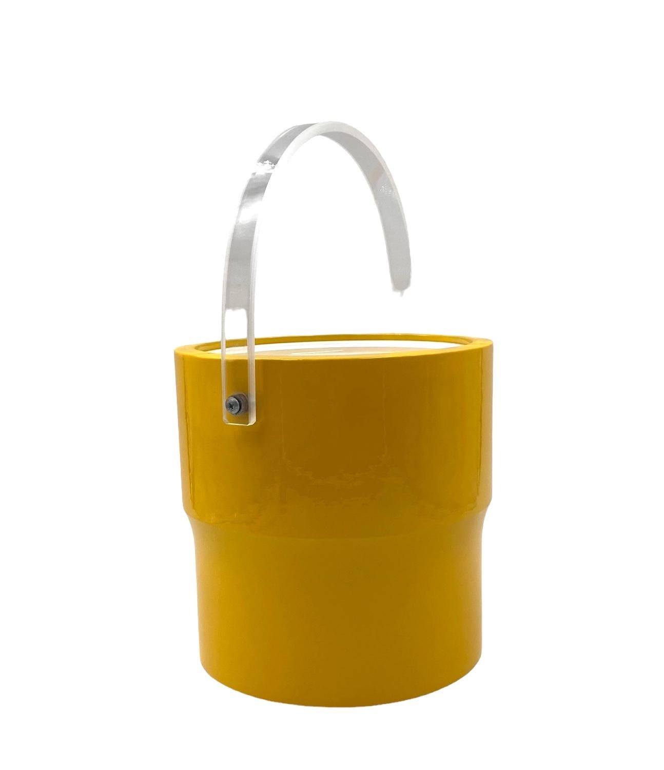 Space age yellow Ice Bucket, Morgans design, USA ca. 1970s 1