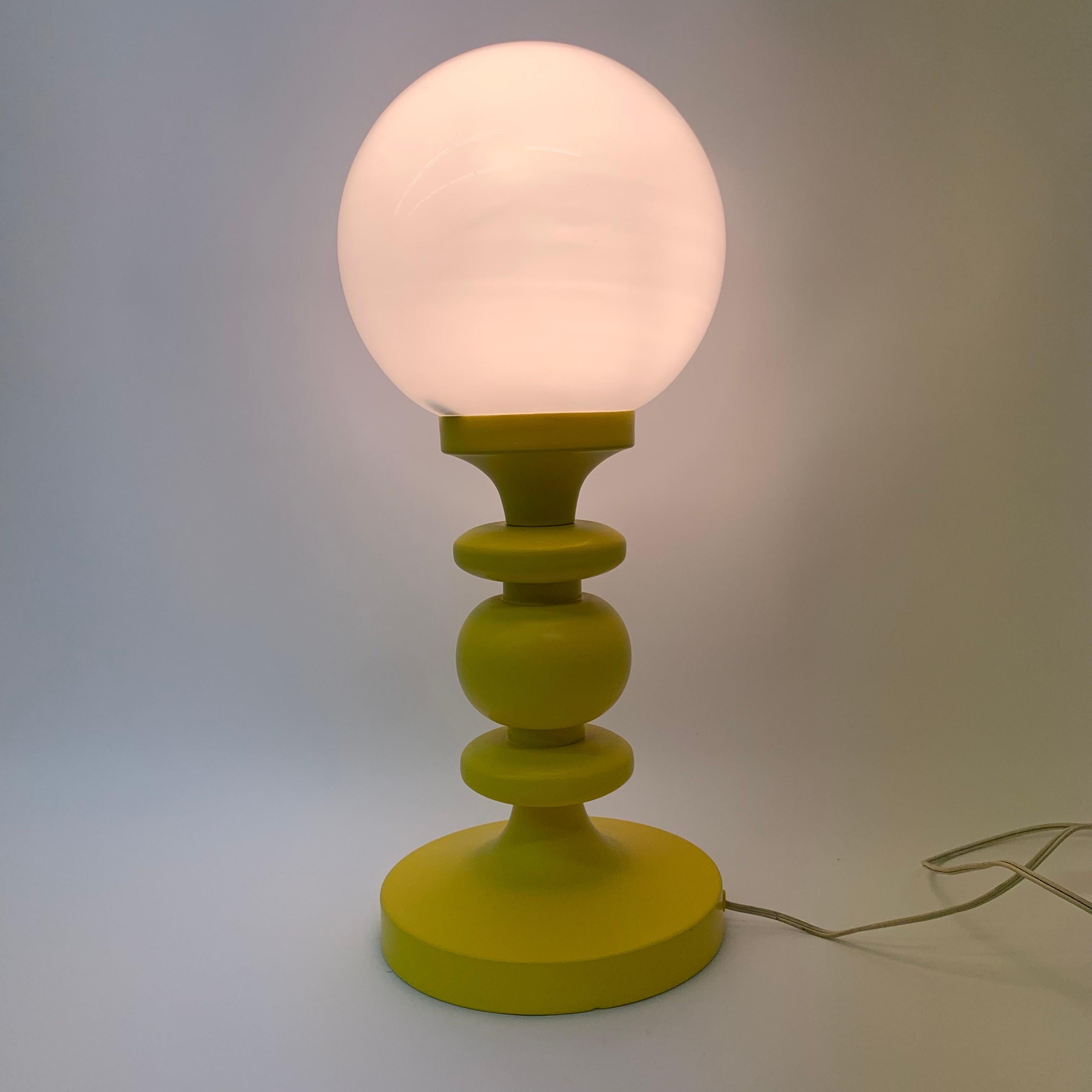 Space Age Space age yellow table lamp, 1970s For Sale