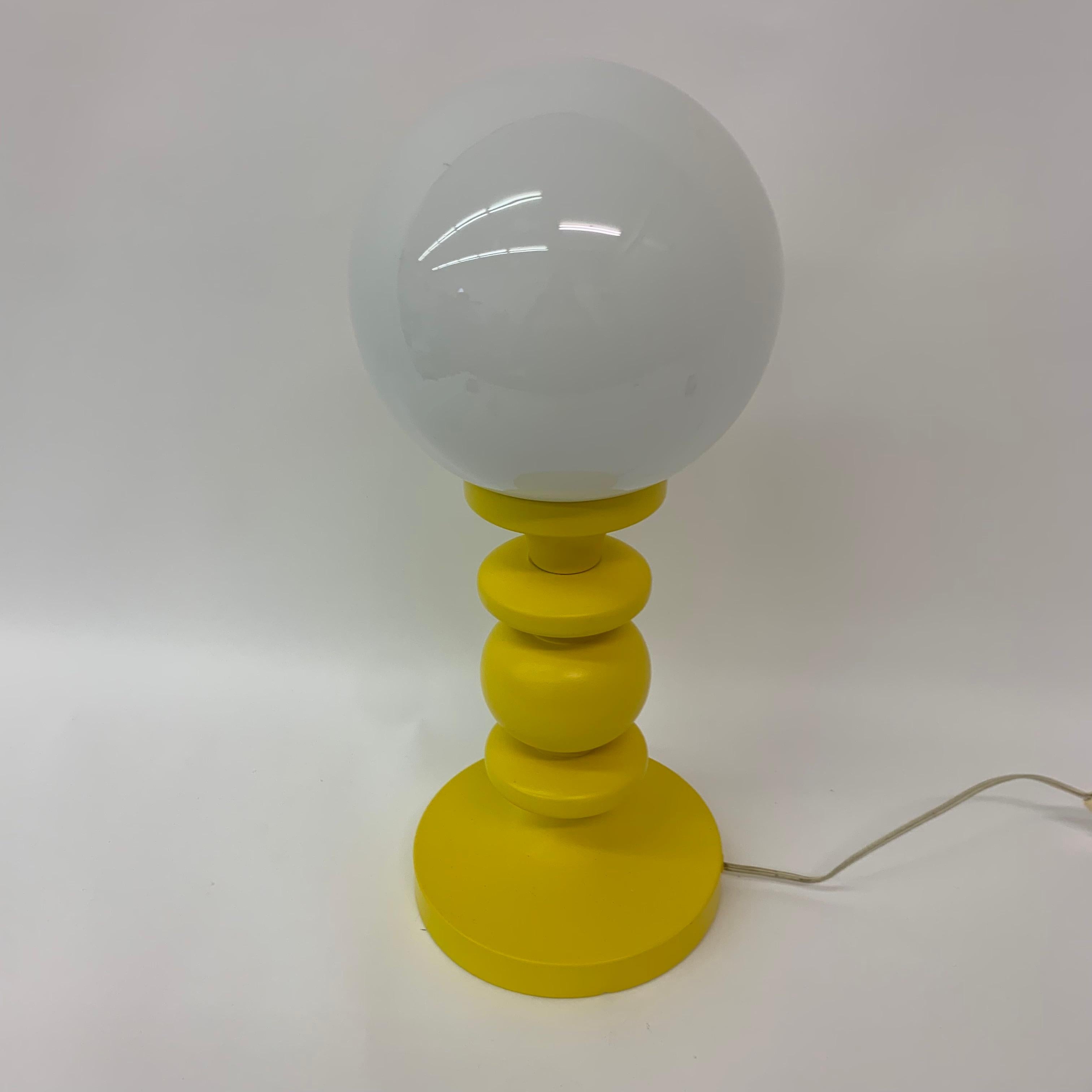 Space age yellow table lamp, 1970s For Sale 1