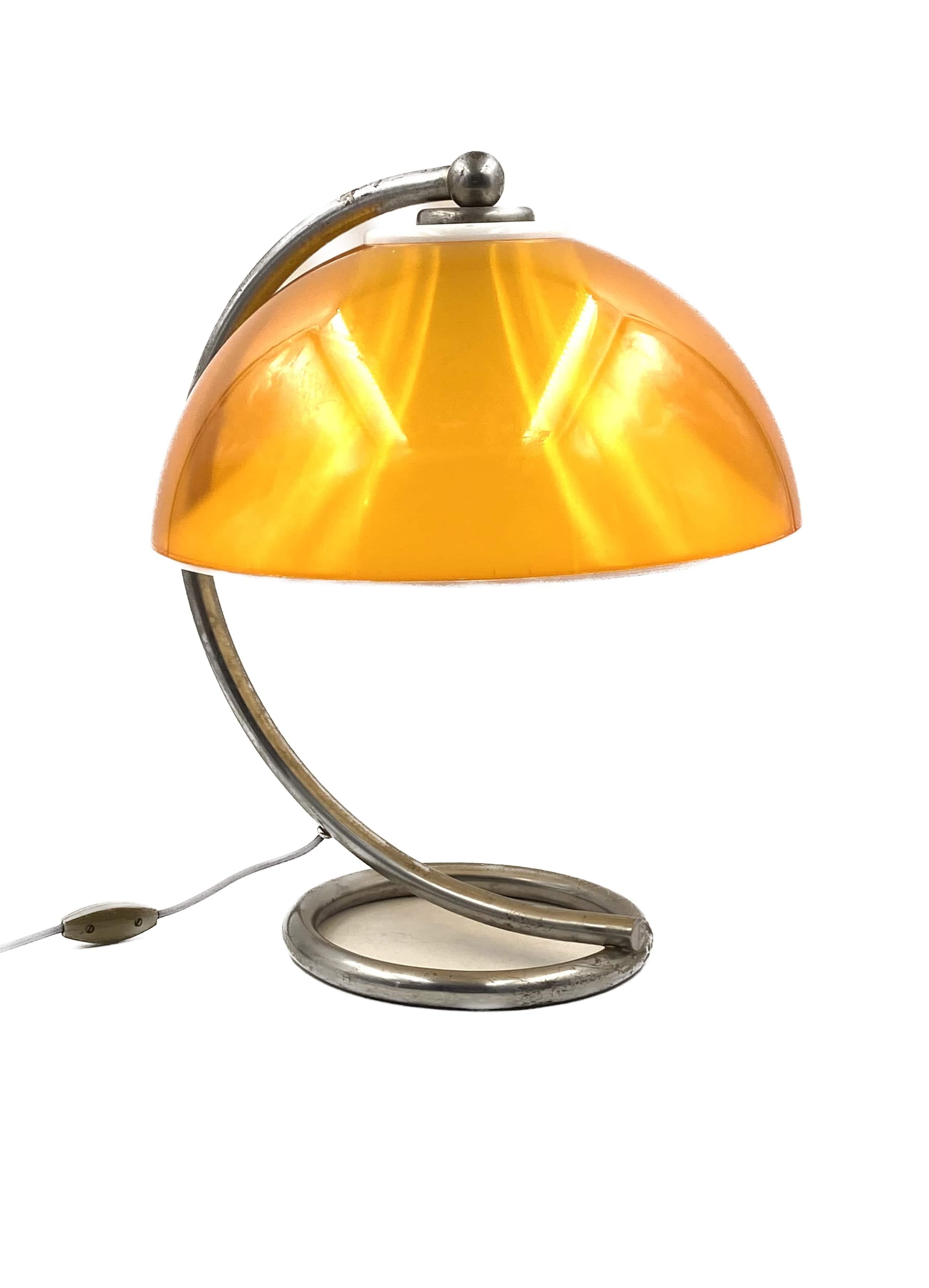 Space age yellow table lamp, France 1960s For Sale 9