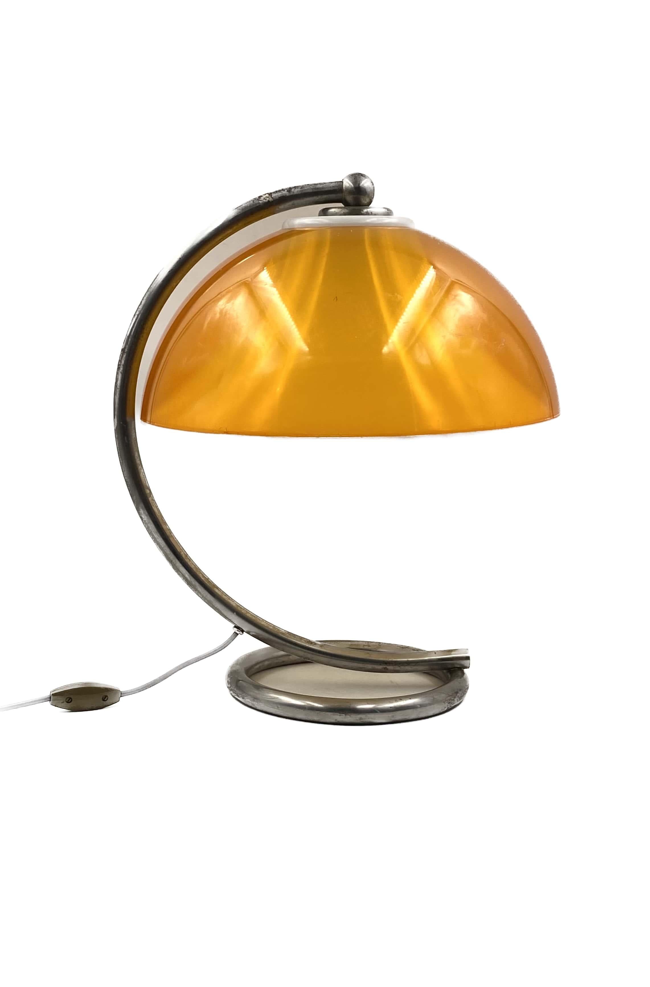 Space age yellow table lamp, France 1960s For Sale 13