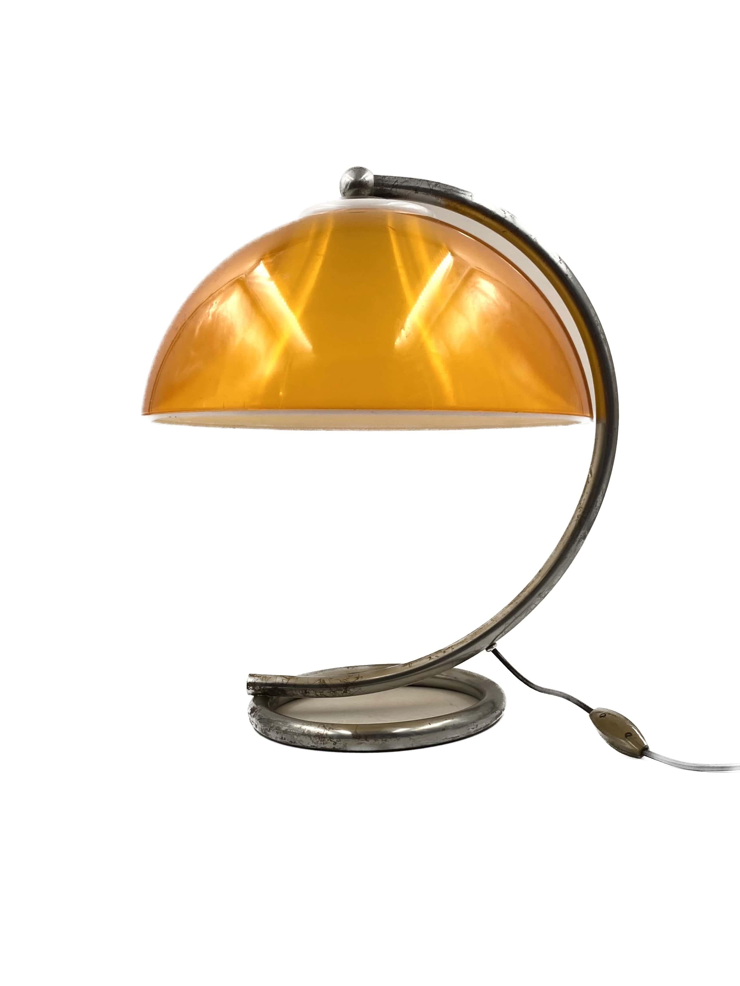 Space age yellow table lamp, France 1960s For Sale 1
