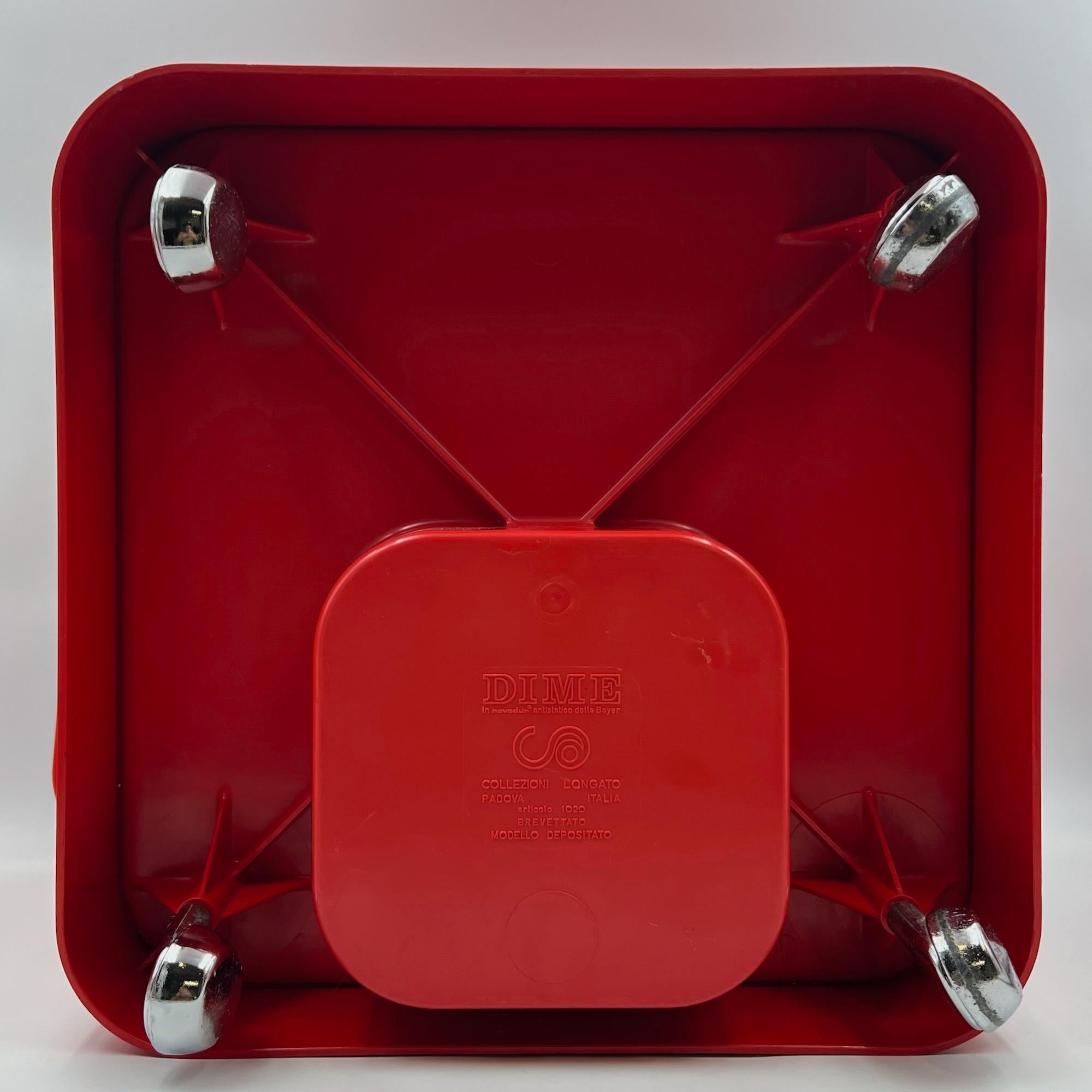 Space Age70s Red Table with Container DIME by Marcello Siard for Longato 5