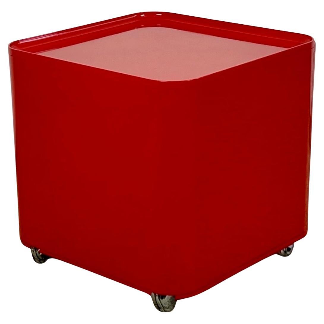 Space Age70s Red Table with Container DIME by Marcello Siard for Longato
