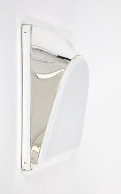 Space Art Chrome & Acrylic Light Panel Sconce, Italy 1970’s