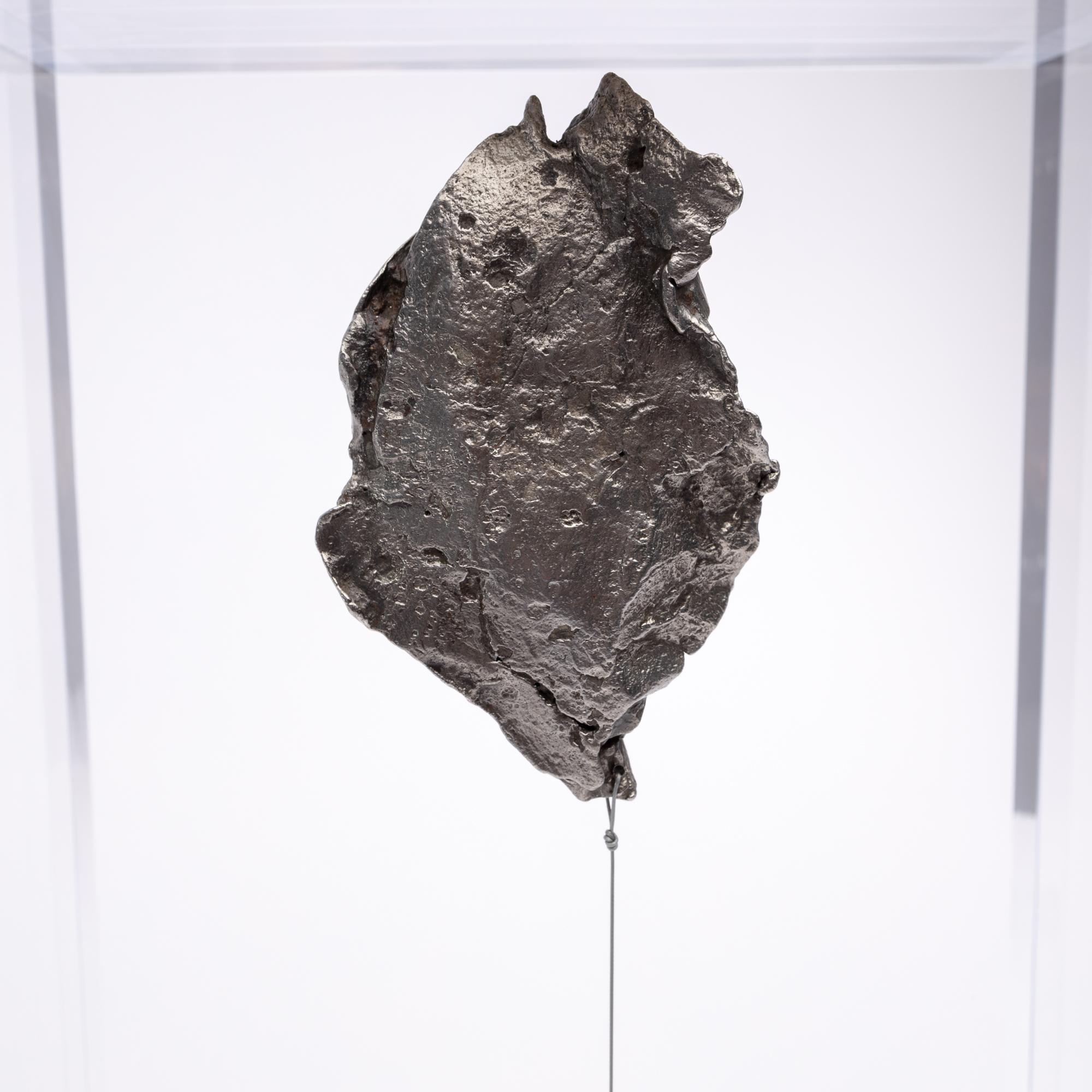 Metal Space Box, Russian Sikhote Alin Meteorite in Acrylic Box by Ernesto Duran