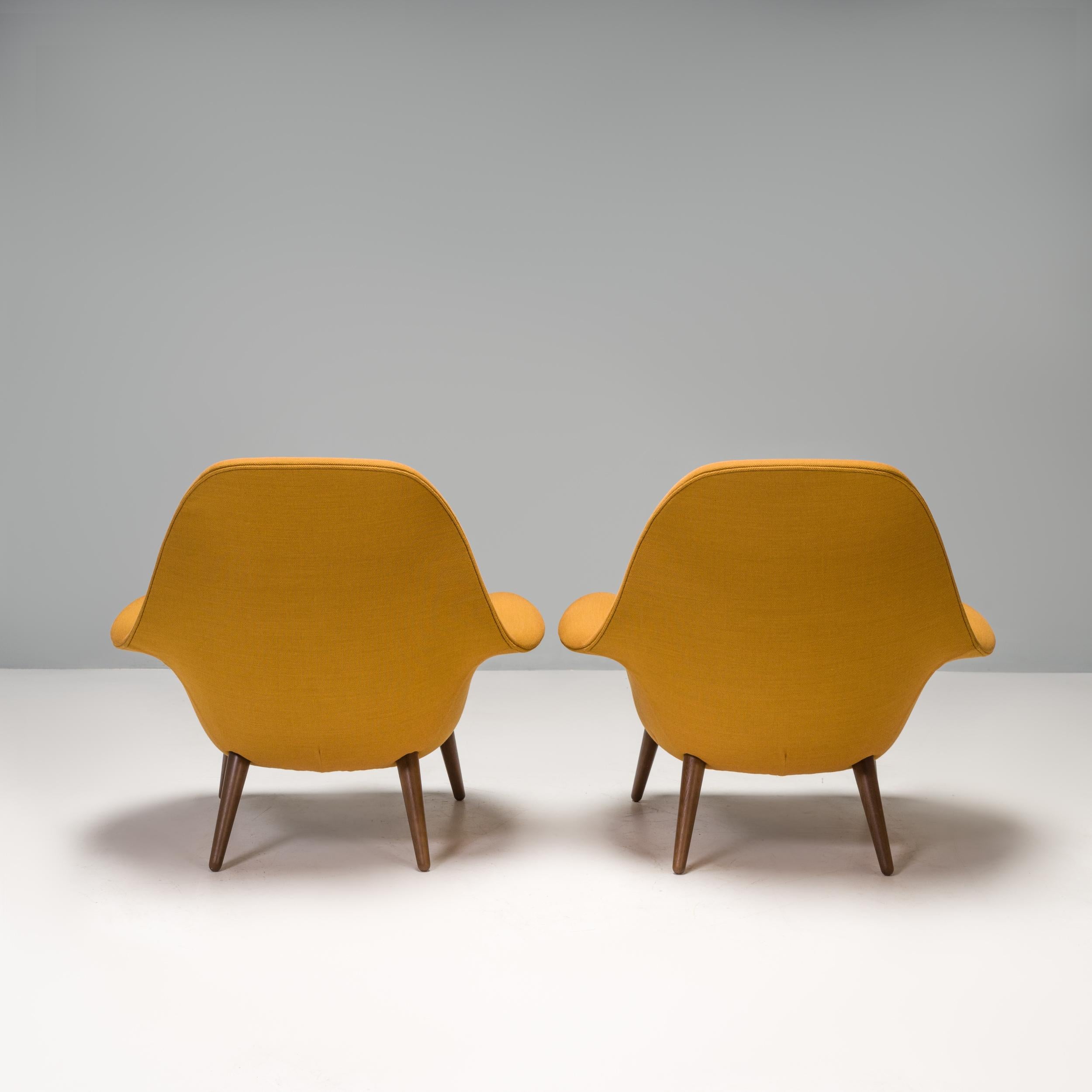 XXIe siècle et contemporain Space Copenhagen pour Fredericia Fauteuils lounge Swoon jaune moutarde, ensemble de 2