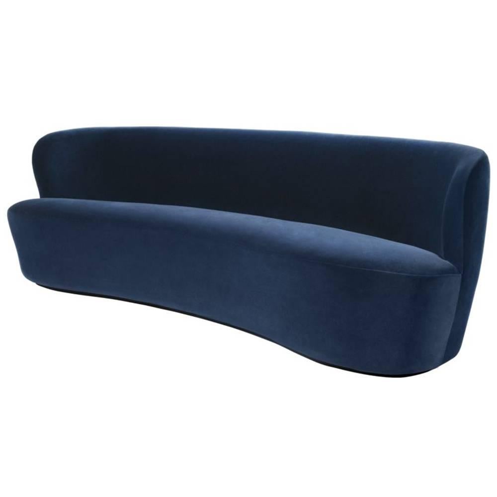 The oval stay sofa designed by studio Space Copenhagen adds a feminine curve and extended length to the original stay sofa design. The characteristic shape remains the same, almost like a singular continuous pencil stroke wrapping a solid texture,