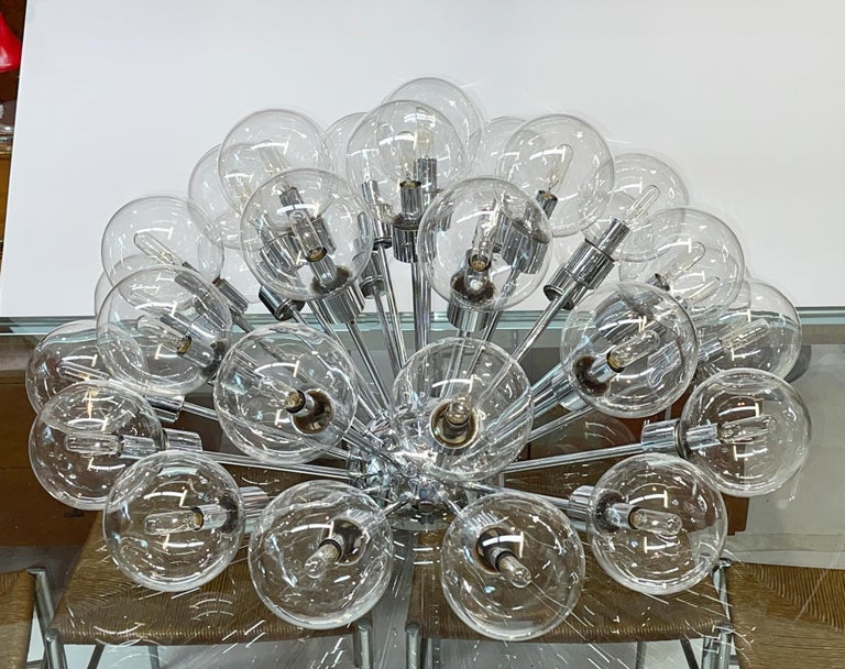 Blown Glass Space Crystal Half Sputnik Ceiling Light by Motoko Ishii For Sale