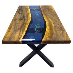 Space Design Epoxy Resin Dining Table X Base