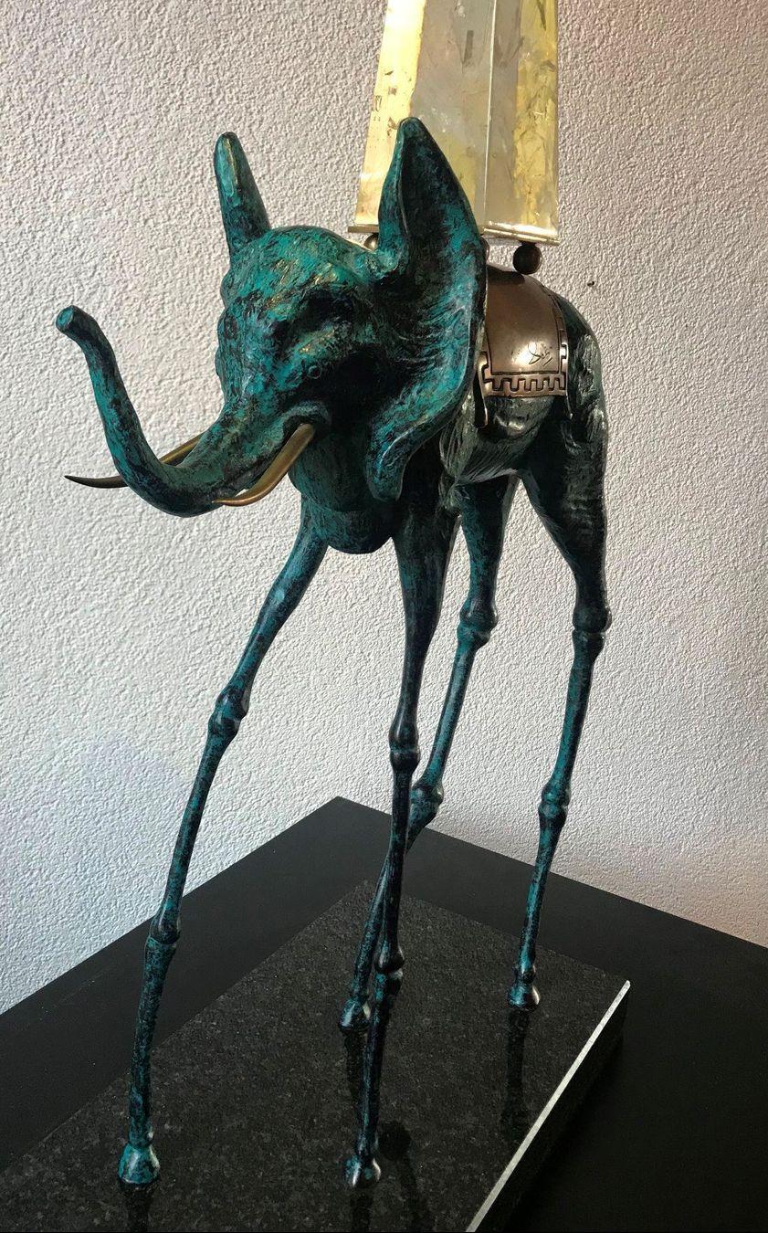 Space elephant
Limited edition bronze by Salvador Dali

The space elephant embodies the Dalinian symbol that was born in 1946 when the artist painted one of his most famous pictures ‘The Temptation of St. Anthony’. Dalí created the image of an