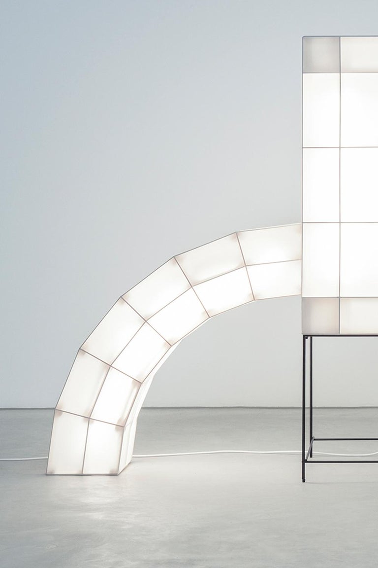 Space Frame 02 Floor Lamp LED + Fabric White by Mieke Meijer