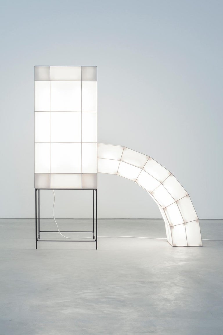 Space Frame 02 Floor Lamp LED + Fabric White by Mieke Meijer