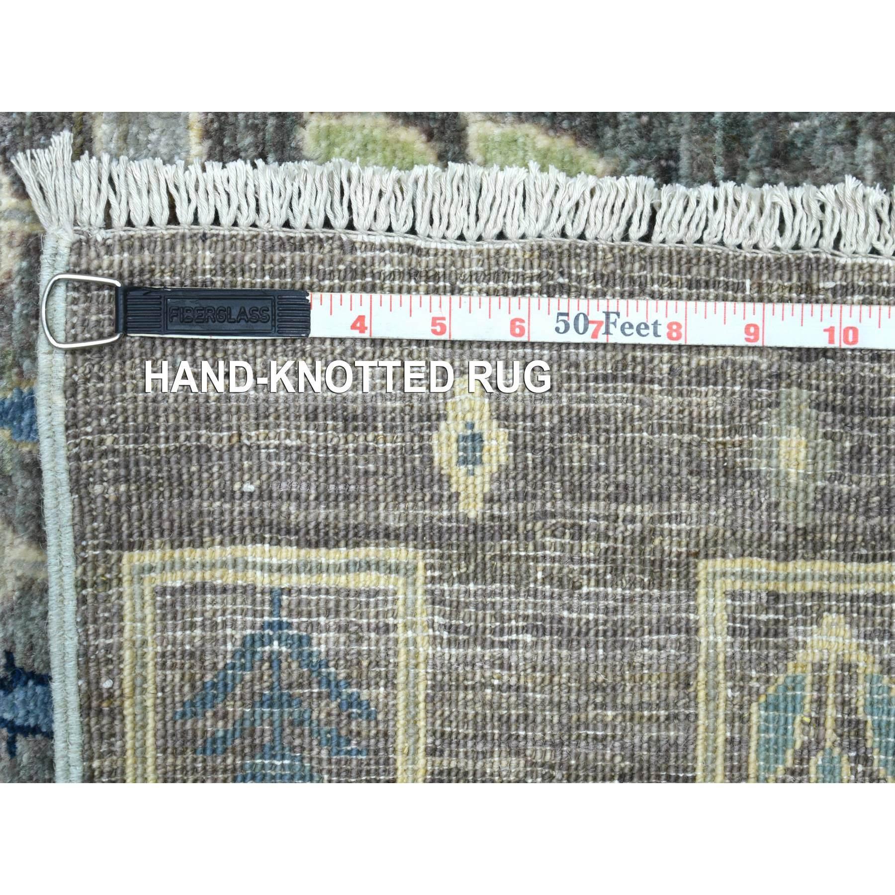 Tapis afghan Kashkuli Gabbeh Design gris spatiale noué à la main 10' x 13'8
