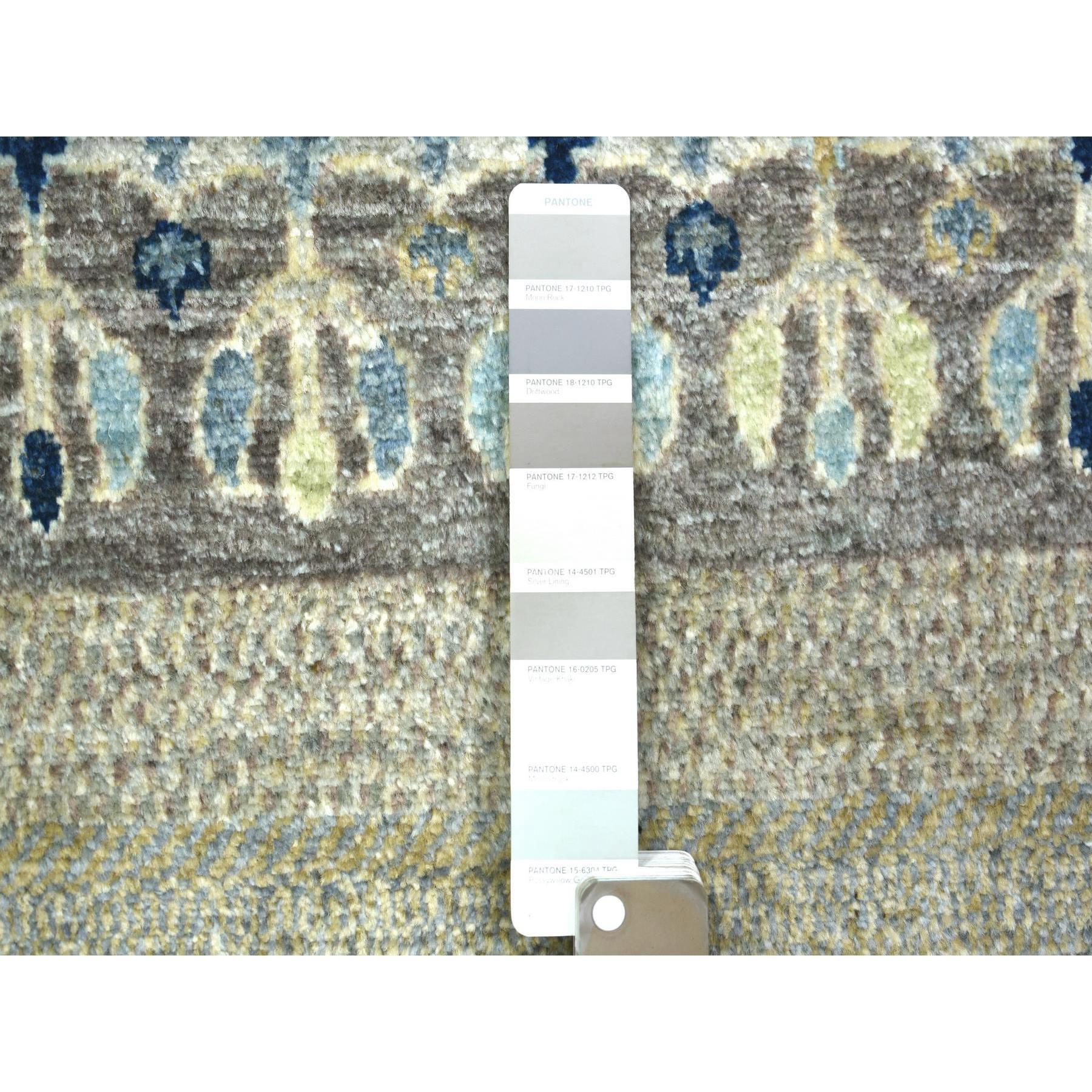 Laine Tapis afghan Kashkuli Gabbeh Design gris spatiale noué à la main 10' x 13'8