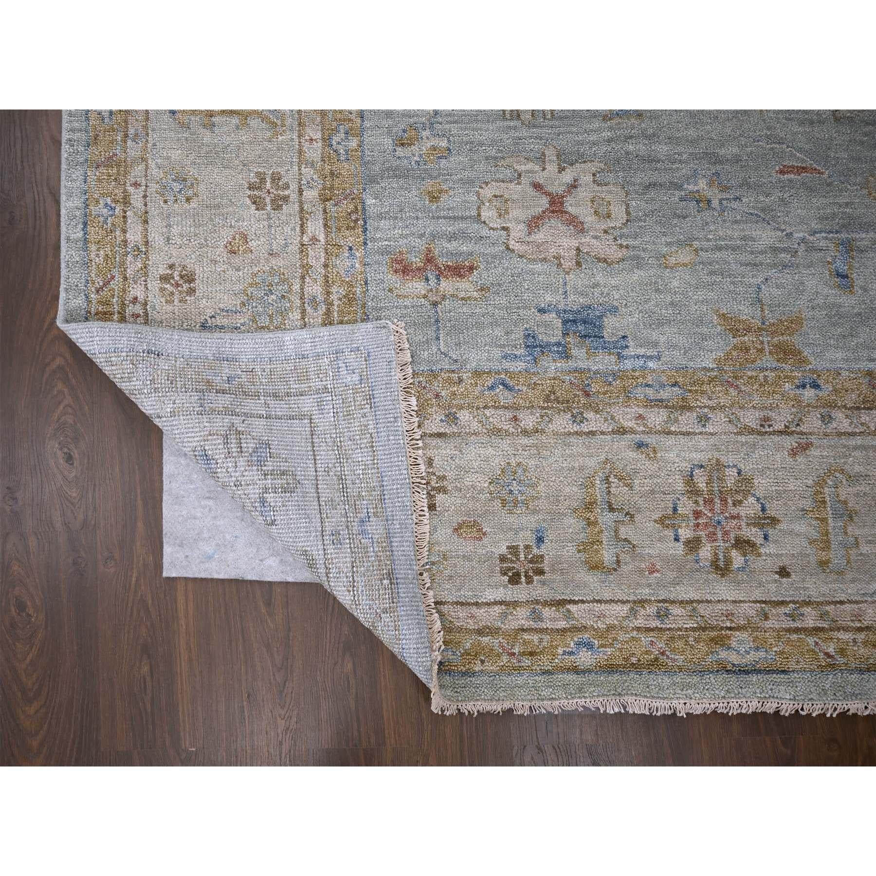 Noué à la main Tapis surdimensionné en laine douce gris espace noué à la main Oushak Design 12'0