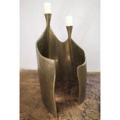 Space In Space Double Floor Candelabrum in Brass Metal Resin by Atelier Ellery
