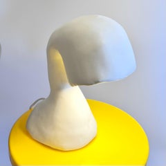 Lampe de bureau Space Invader de Studio Chora, plâtre en pierre calcaire blanche, en stock