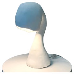 Lampe de bureau Space Invader Line de Studio Chora, fabriquée à la main, pierre blanche, en stock