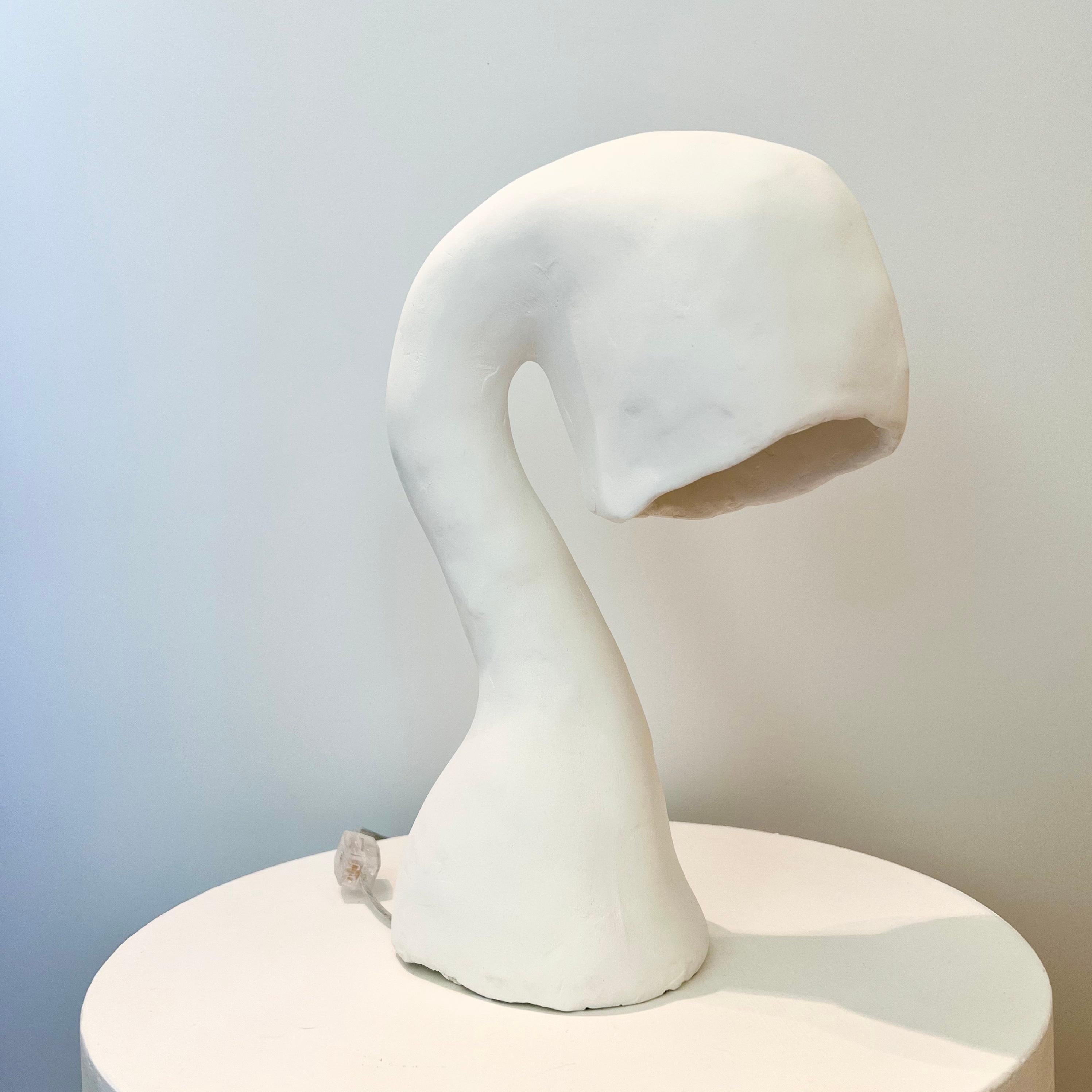Space Invader Line by Studio Chora, Table Lamp, White Limestone, In Stock For Sale 1