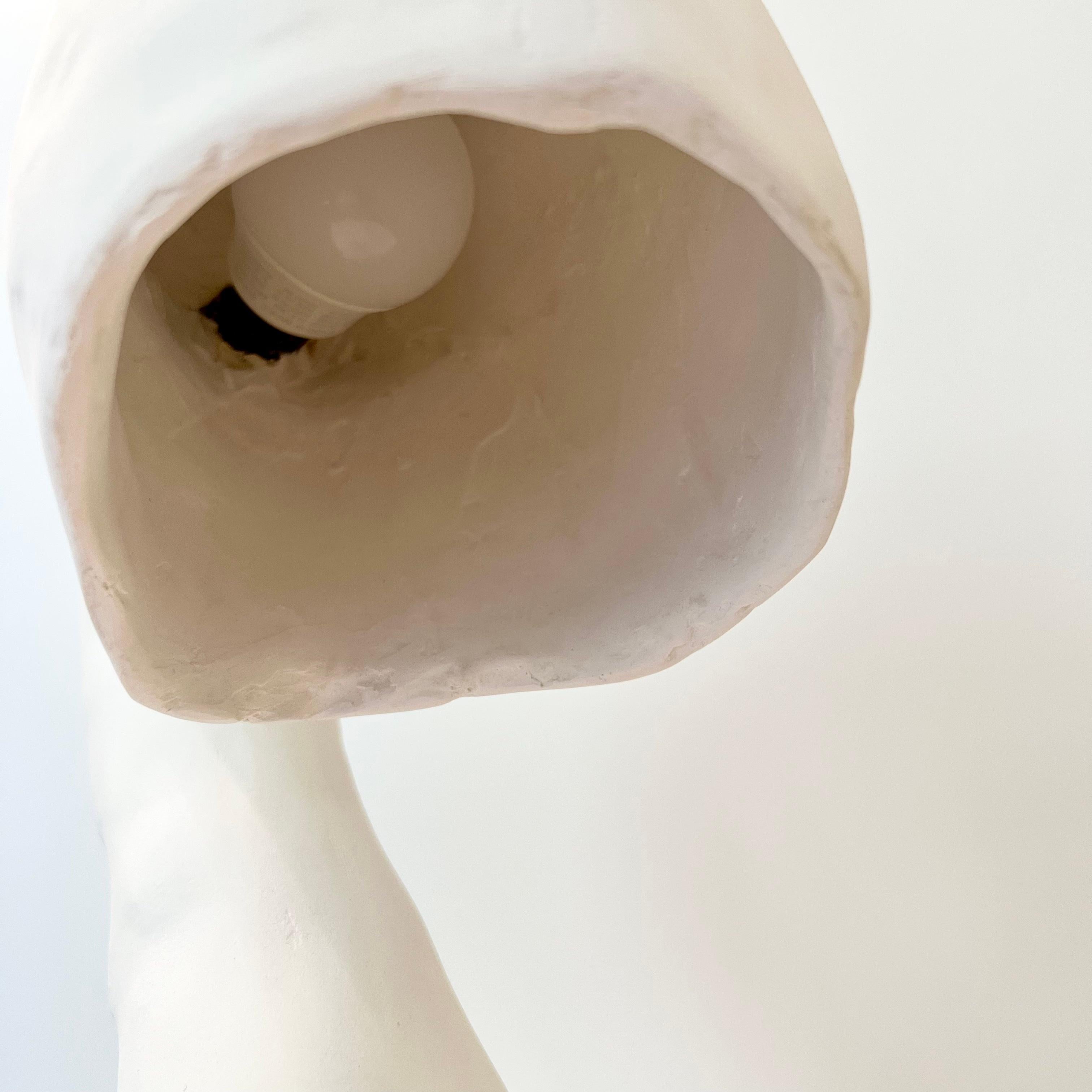 Contemporary Space Invader Line by Studio Chora, Table Lamp, White Limestone, In Stock For Sale