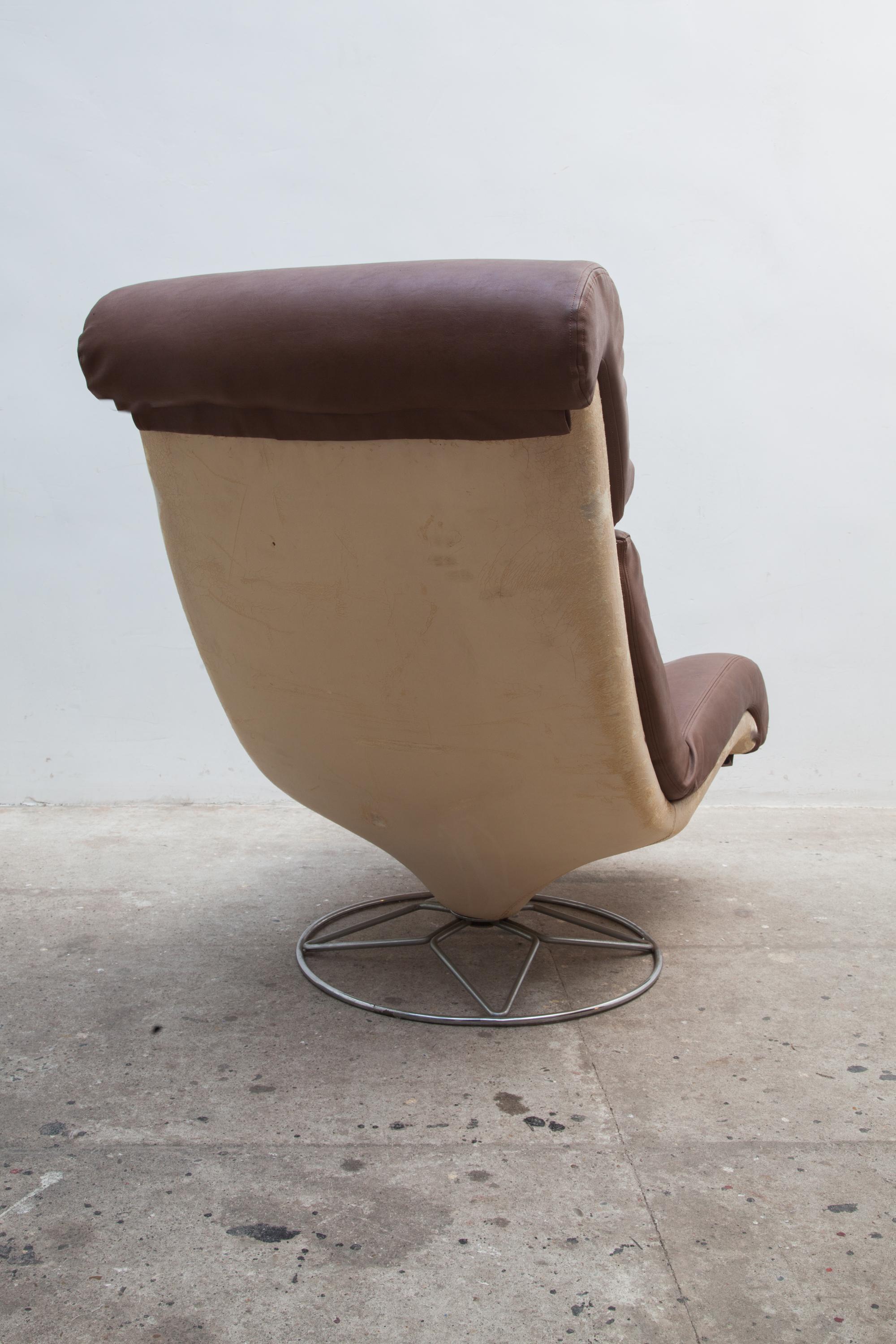 Hand-Crafted Space Lounge Chair Mid-Century Modern, Belgium, 1970s