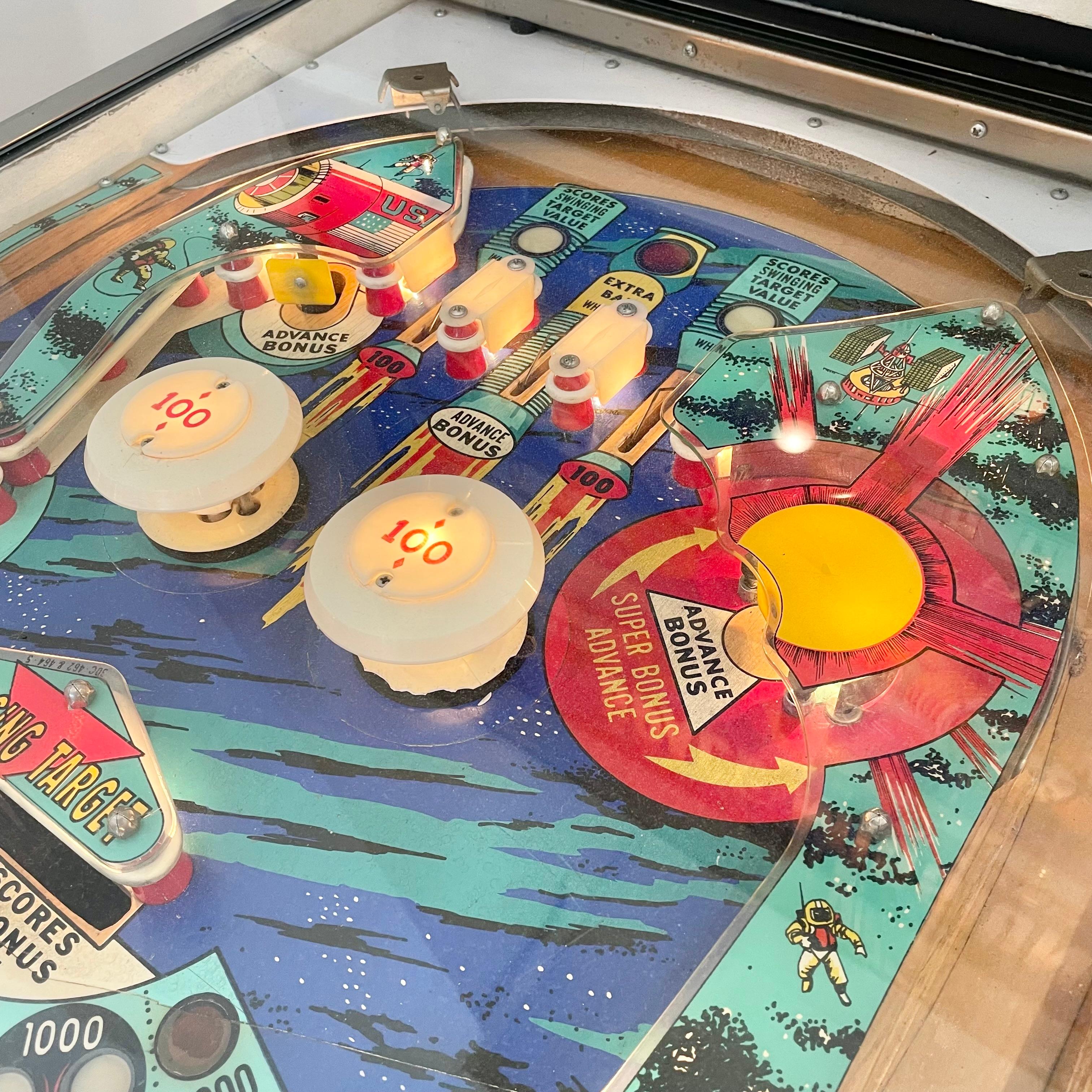Hand-Painted Space Mission Pinball Arcade Game, 1976 USA