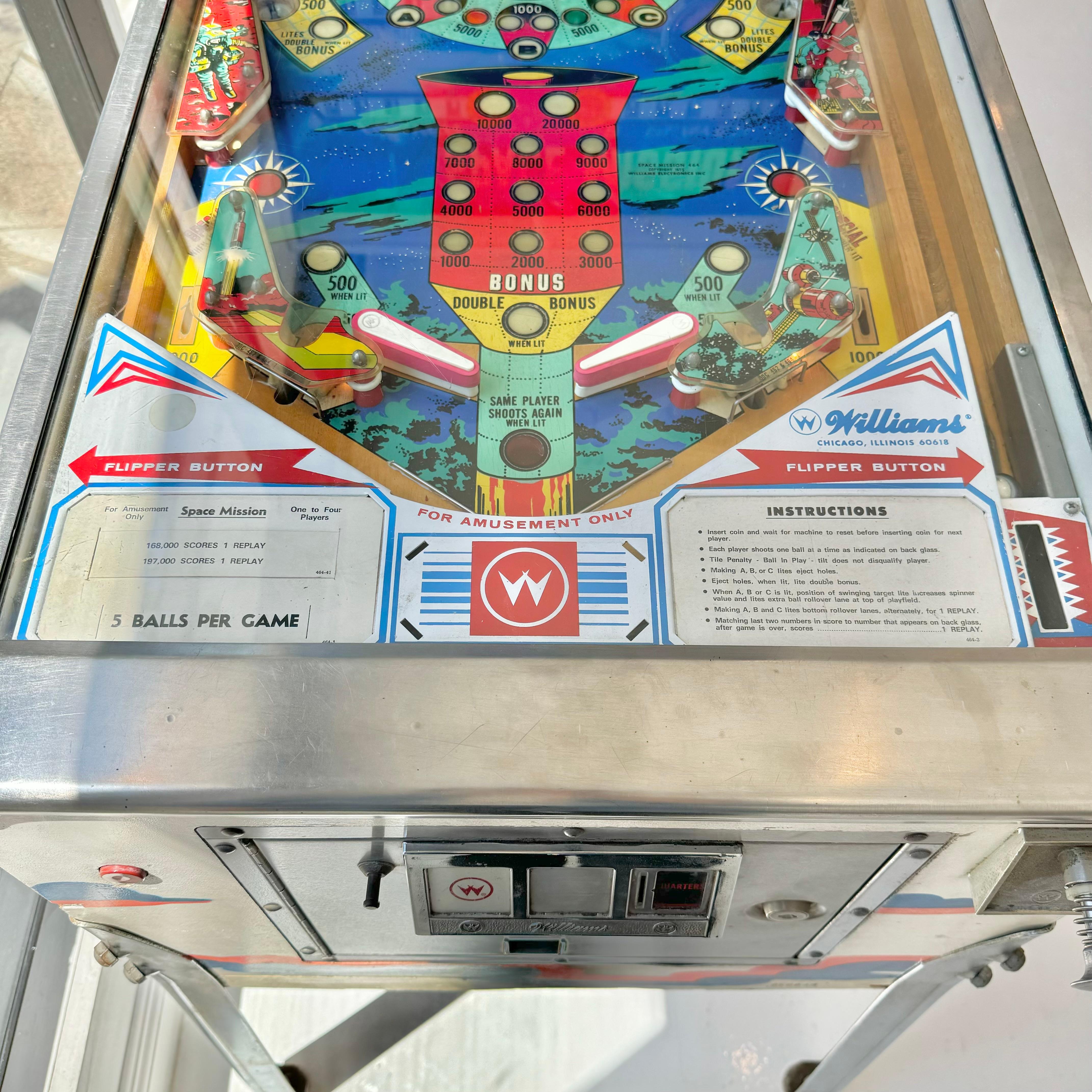 Late 20th Century Space Mission Pinball Arcade Game, 1976 USA