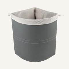 Eck-Wäschekorb von Limac Design, Leder & Baumwolle „Lunaria“