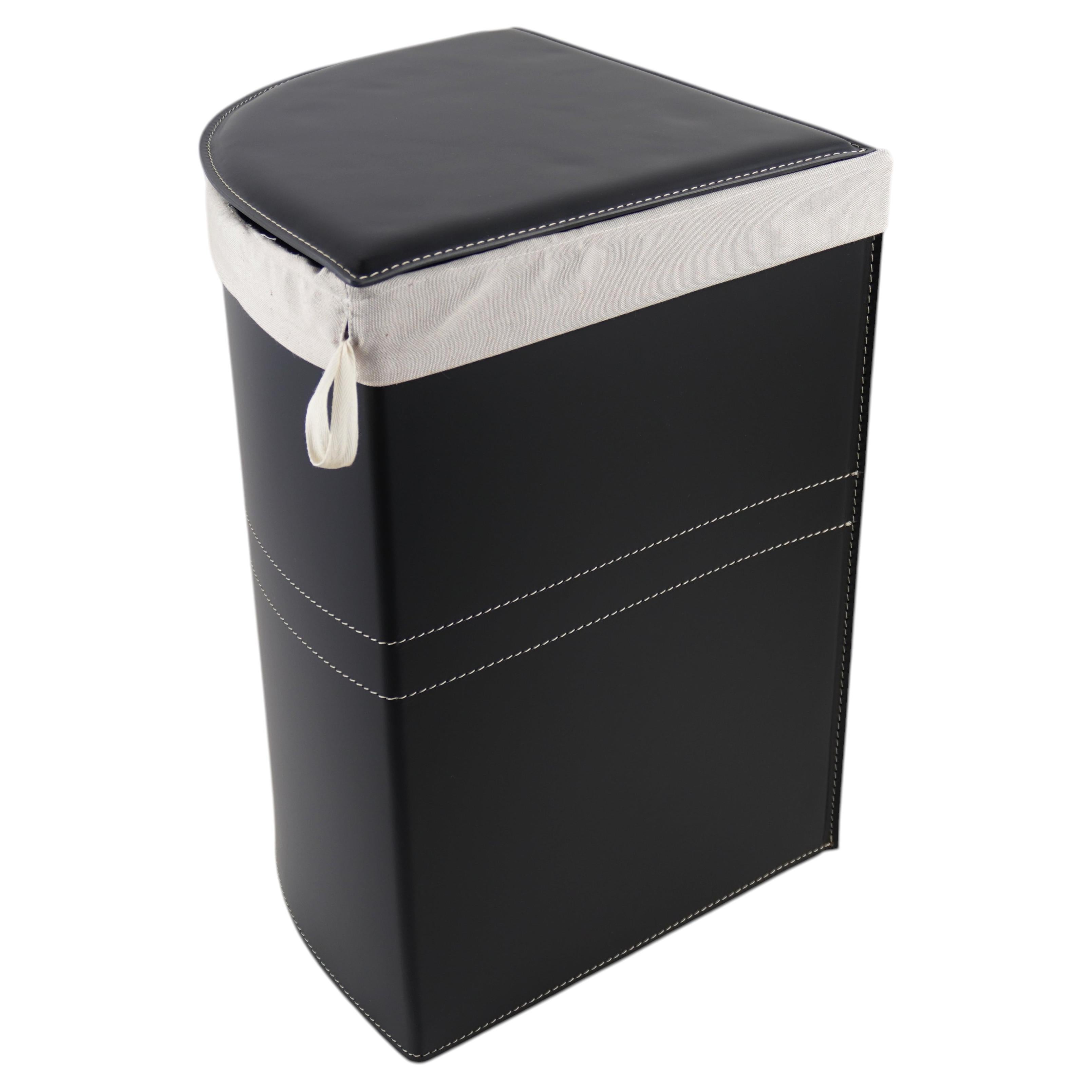 Corner Laundry Basket by Limac Design, Leather & Cotton Lunaria