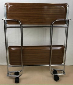 Space Saving Mid-Century French Folding Bar Cart by La Maison Dinett