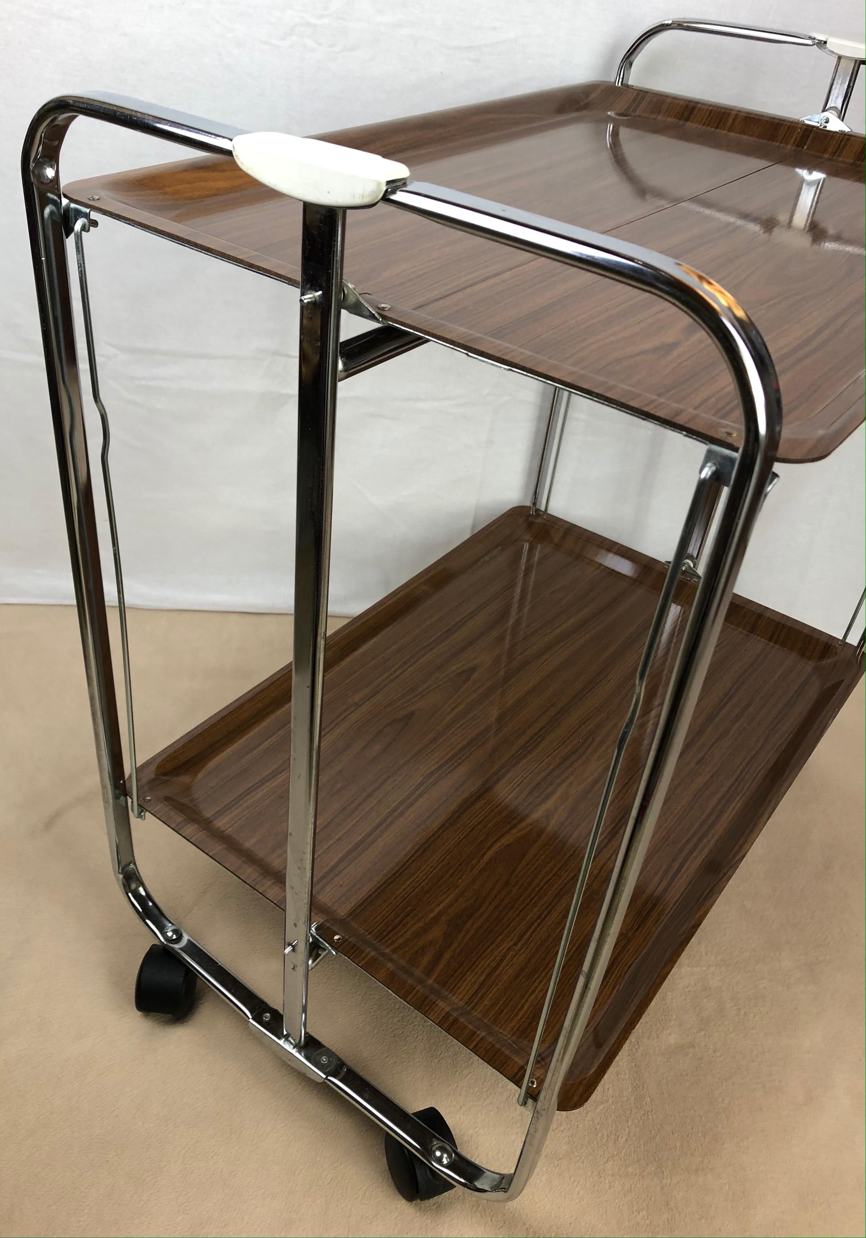 Space Saving Mid-Century French Folding Bar Cart by La Maison Dinett 1