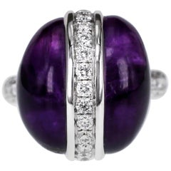 Space Ship Inspired 21.45 Carat Amethyst and Diamond Ring