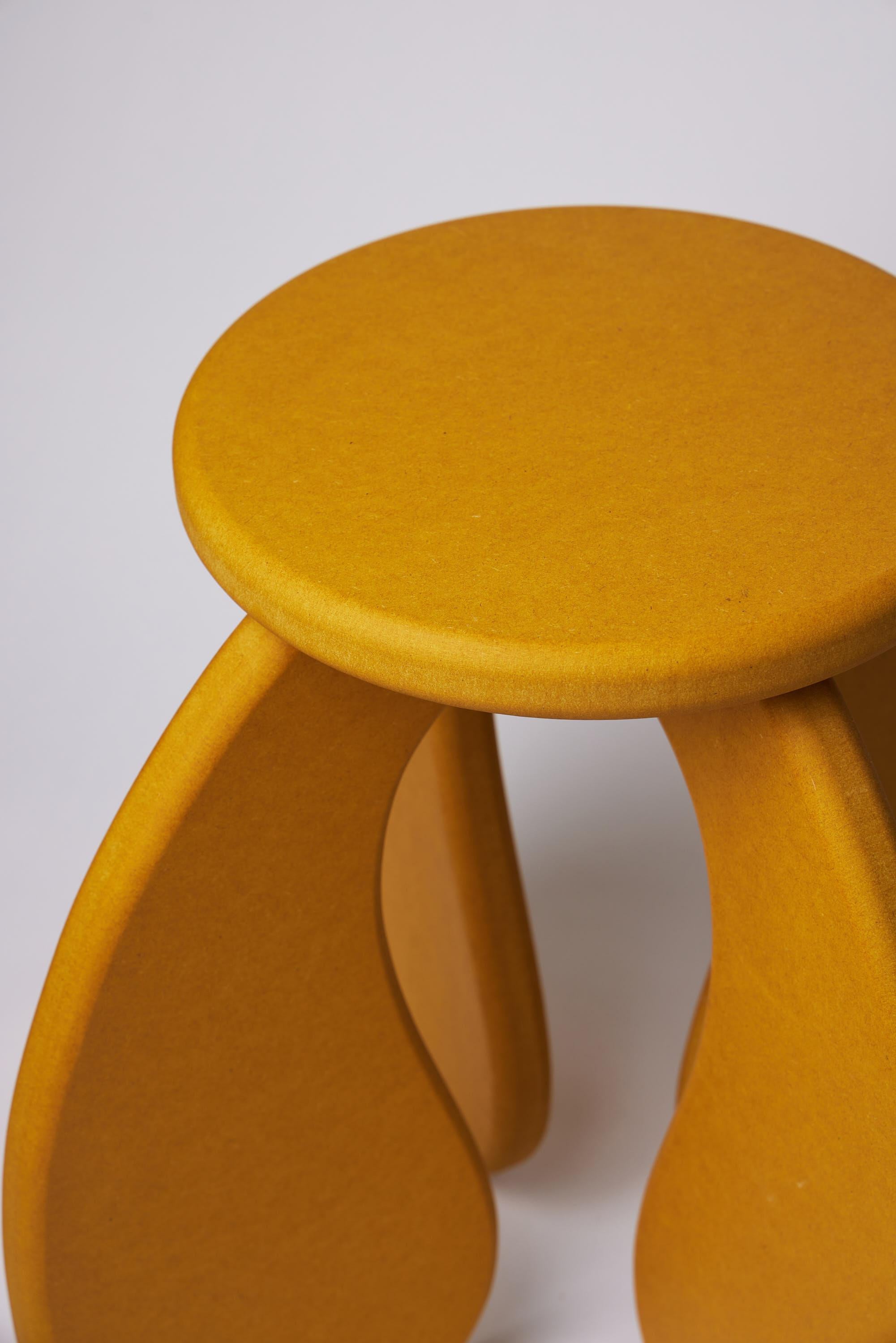 Contemporary Space Side Table/Stool in Yellow Valchromat For Sale