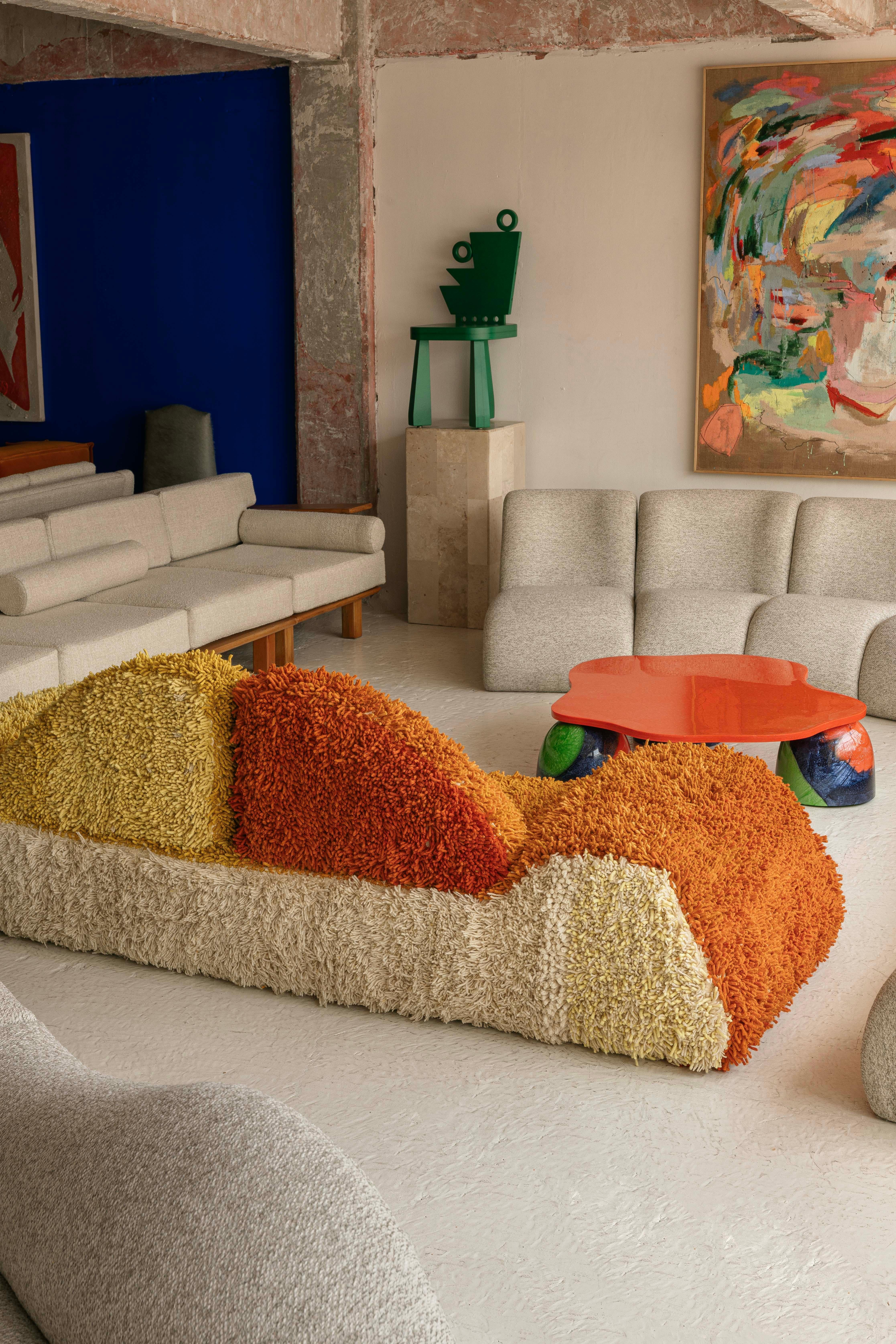Contemporary Space Sofa in Wool By Azotea For Sale