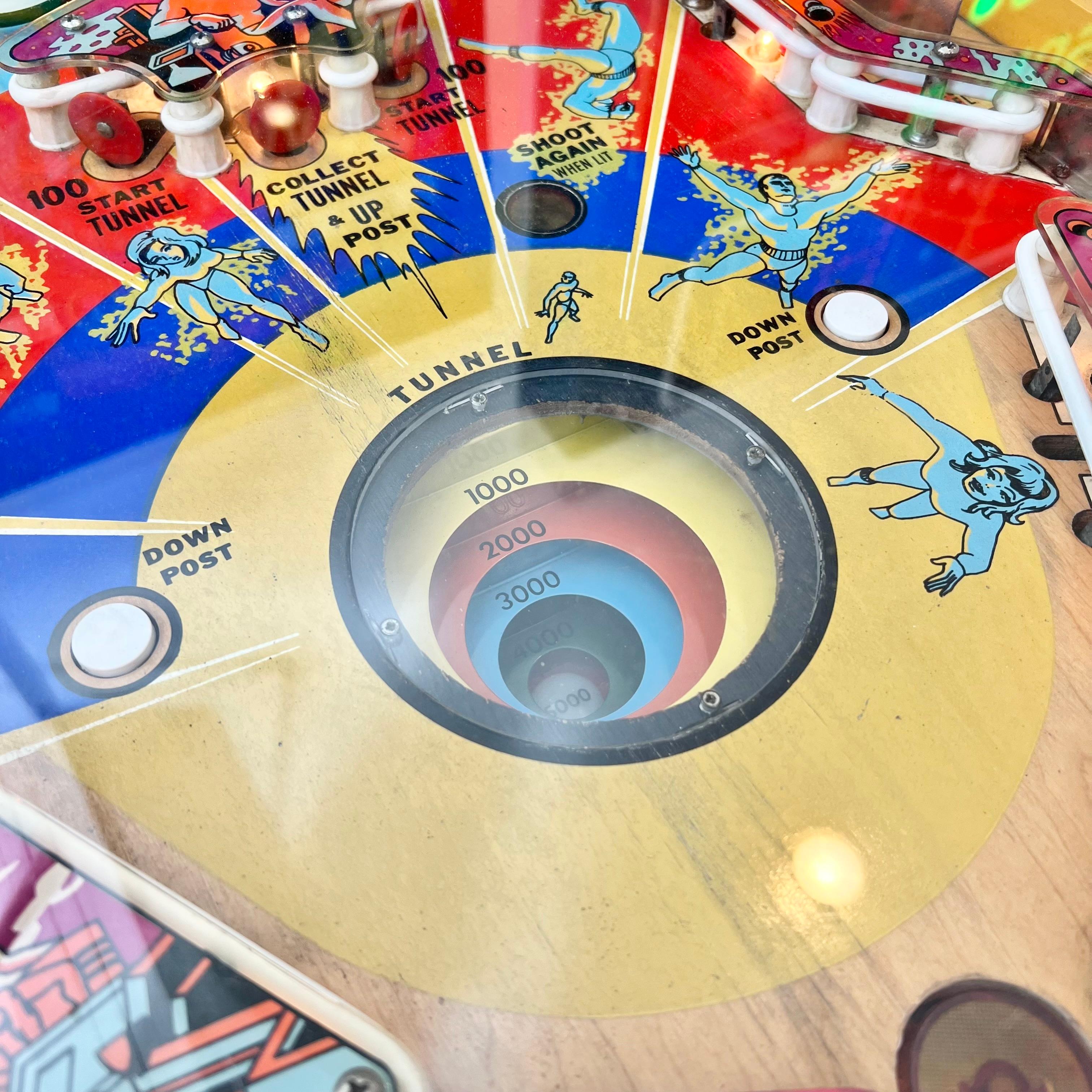 Hand-Painted Space Time Pinball Arcade Game, 1972 USA