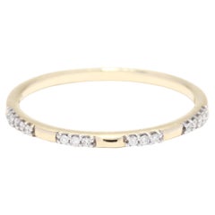 Spaced Diamond Wedding Band, 10KT Yellow Gold, Ring, Stackable